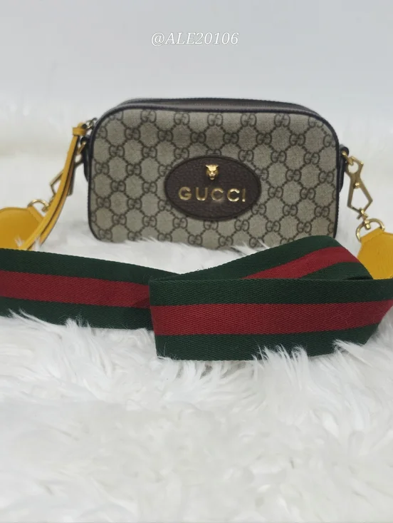 Gucci Supreme Camera Messenger Bag Brown GG Canvas Crossbody Unisex - Picture 9 of 16